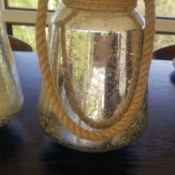 TWO MERCURY GLASS LAMP VASES - Picture 2 of 4